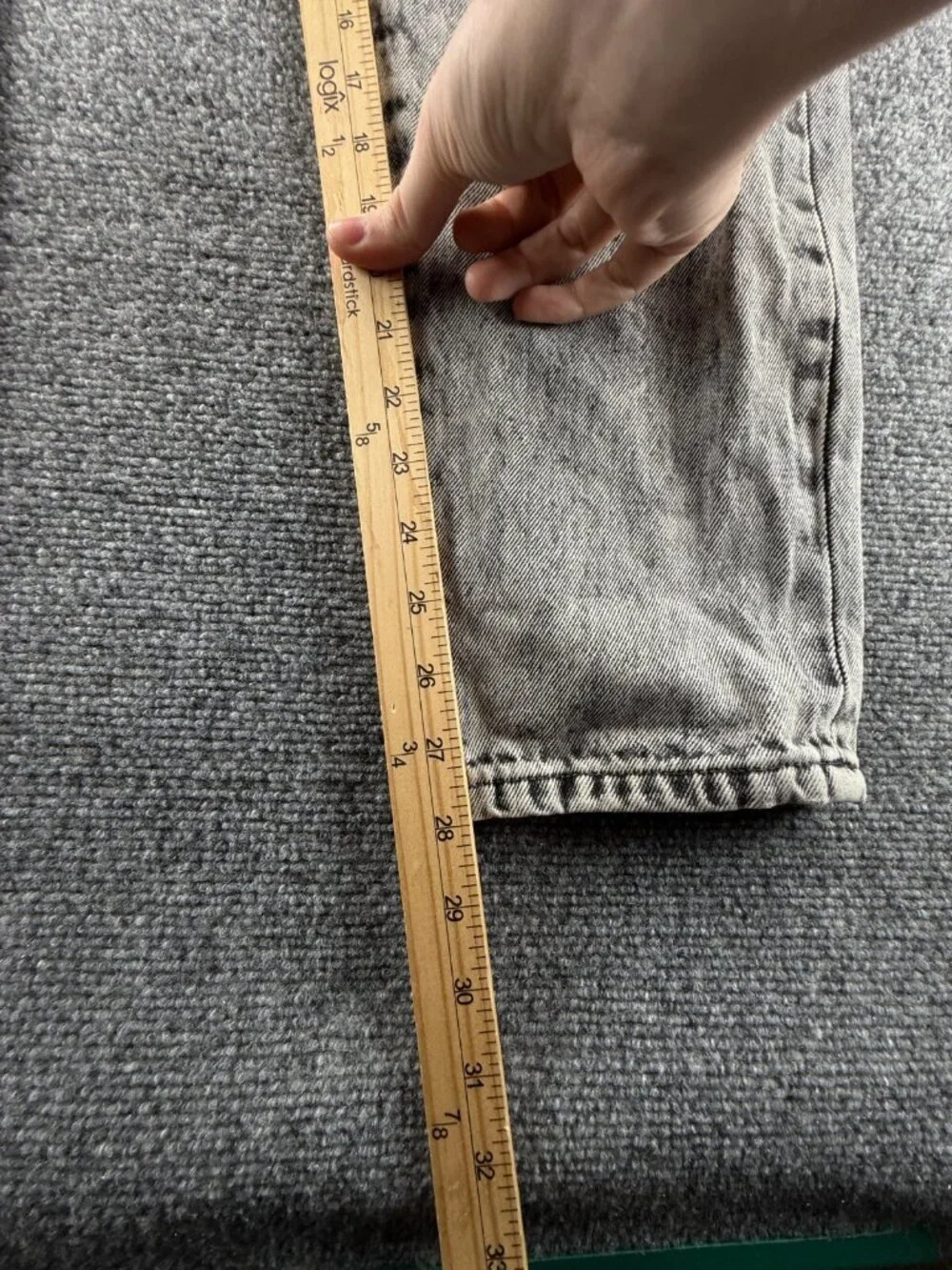 NWD Kancan Jeans Women Gray High Rise Elastic Waist Ripped Stretch ACTL 27X28